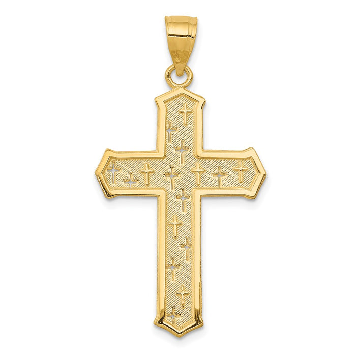 14k Passion Cross Pendant-D3523