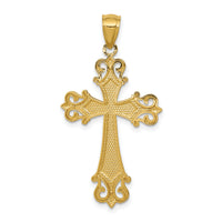14k w/Rhodium Diamond/cut Cross Pendant-D3526
