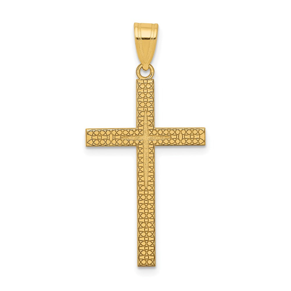 14K Diamond-cut Latin Cross Pendant-D3568