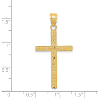 14K Diamond-cut Latin Cross Pendant-D3571