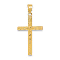 14K Diamond-cut Latin Cross Pendant-D3571