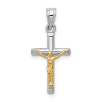 14k Two-tone Hollow Crucifix Charm-D3595