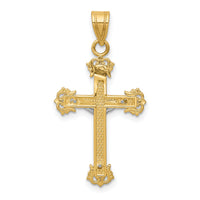 14K Two-tone Diamond-cut Crucifix Pendant-D3636