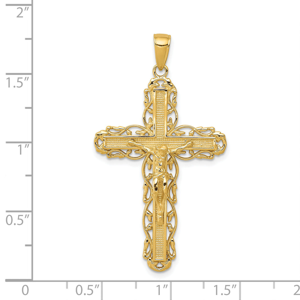 14k Crucifix Pendant-D3648