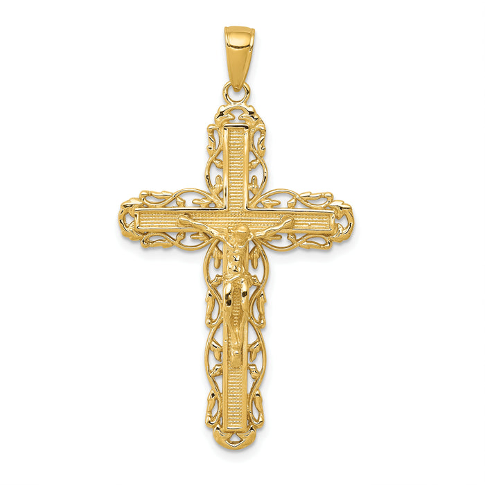 14k Crucifix Pendant-D3648