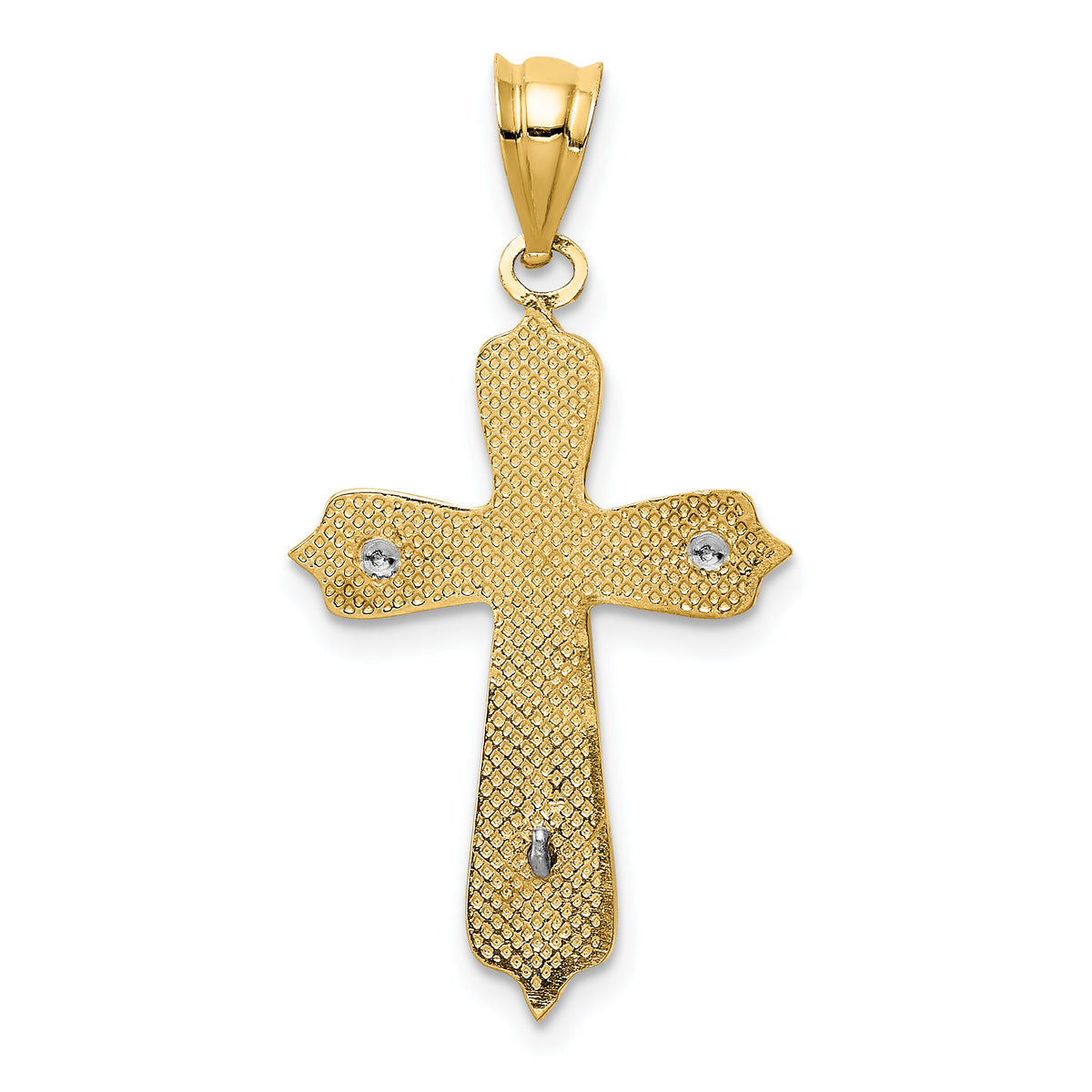 14K Two-tone Crucifix Pendant-D3658