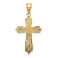 14K Two-tone Crucifix Pendant-D3658