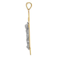 14K Two-tone INRI Crucifix Pendant-D3666