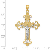 14K Two-tone INRI Crucifix Pendant-D3672