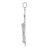 14K White Gold Inri Crucifix Pendant-D3672W
