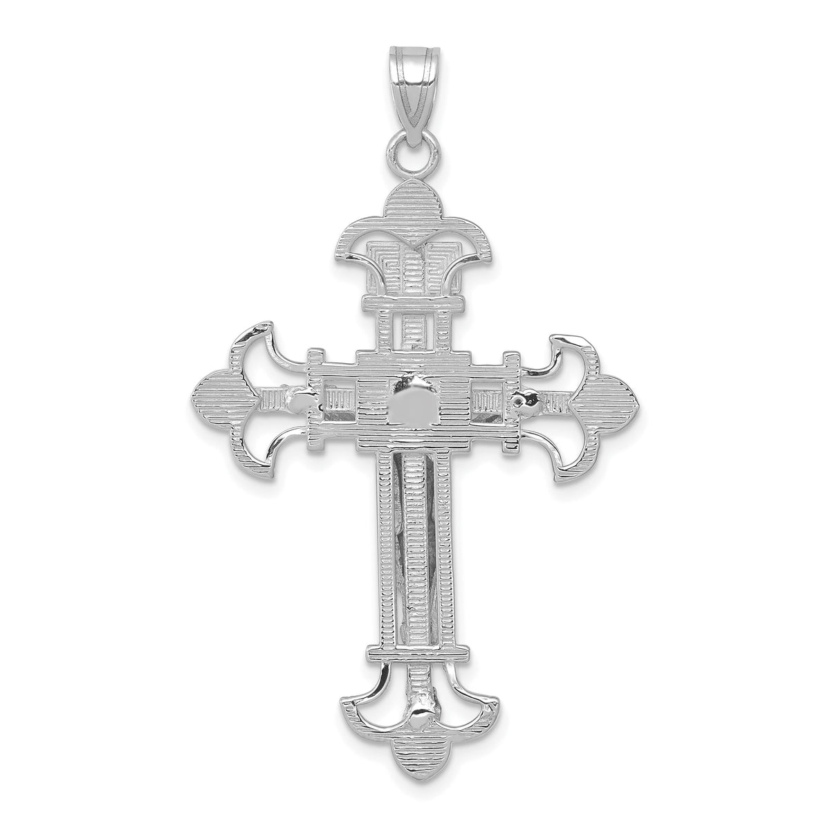 14K White Gold Inri Crucifix Pendant-D3672W