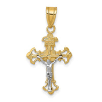14K Two-tone INRI Crucifix Charm-D3675