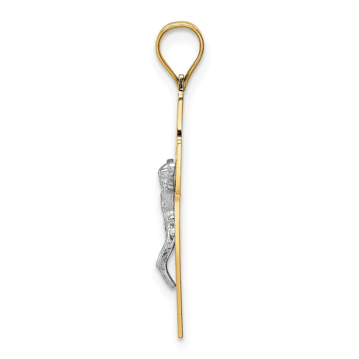 14K Two-tone Crucifix Pendant-D3677