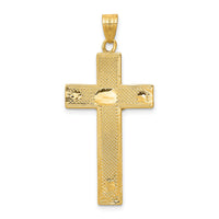 14K Two-tone Diamond-cut Crucifix Pendant-D3687