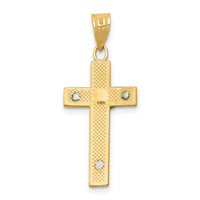 14K Two-tone Diamond-cut Crucifix Charm-D3689