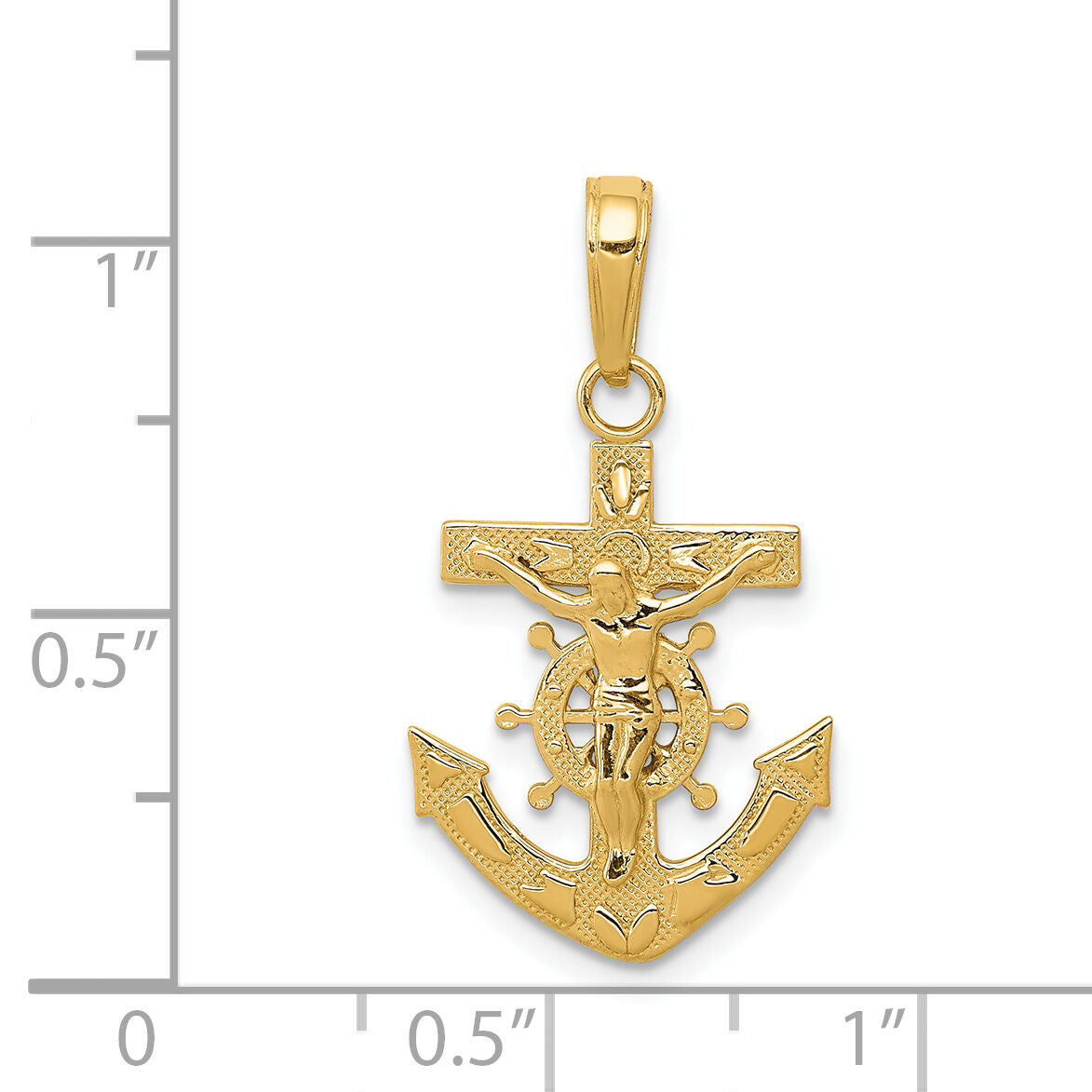14k Mariners Crucifix Pendant-D3698