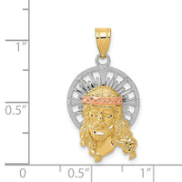 14K Tri-color Diamond-cut Christ Charm-D3702