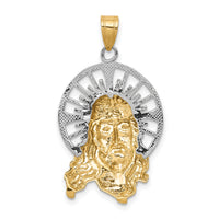 14K Tri-color Diamond-cut Christ Charm-D3703