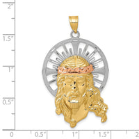 14K Tri-color Diamond-cut Christ Pendant-D3704