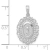 14k White Gold Oval Miraculous Medal Pendant-D3705W