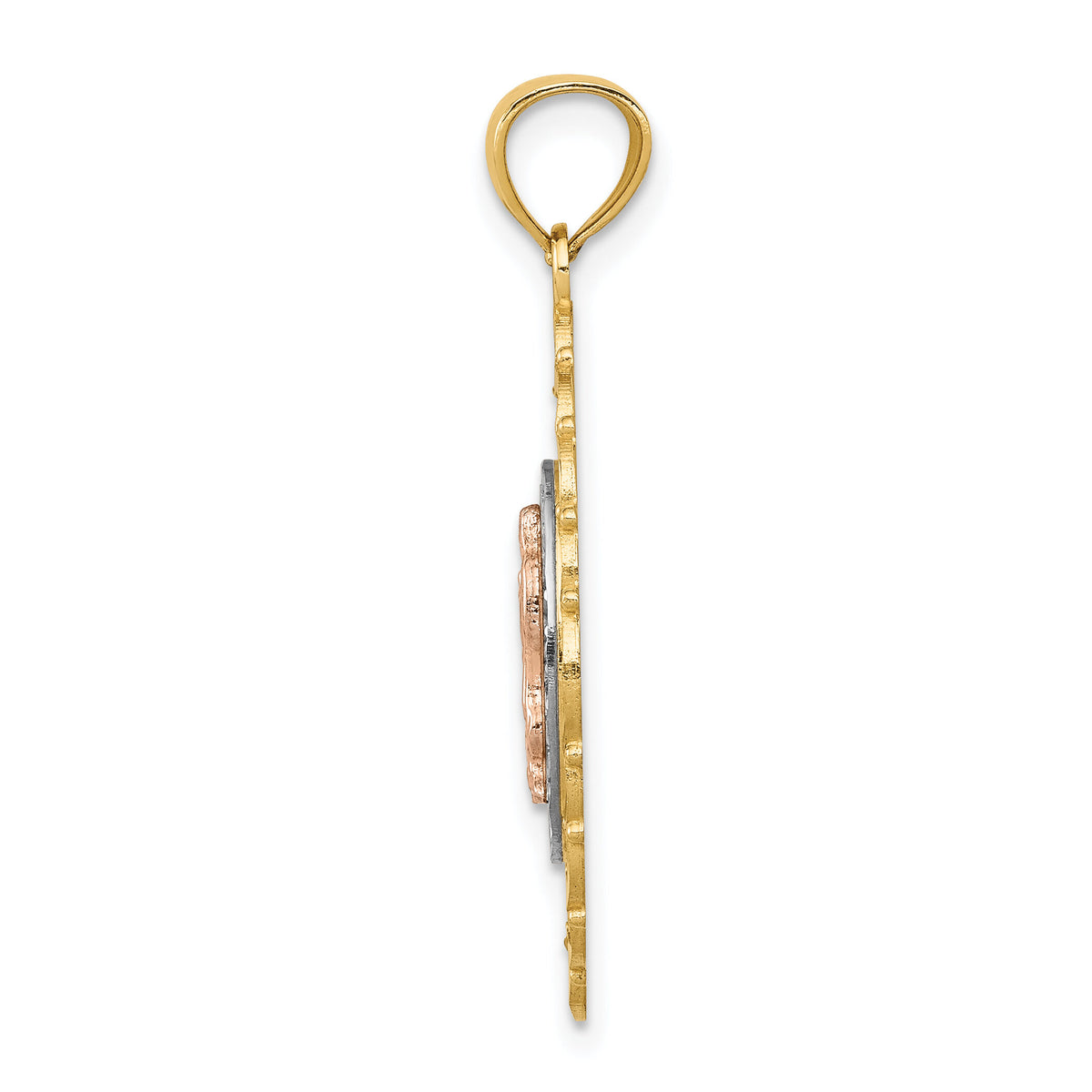 14k Tri-color Our Lady of Guadalupe Pendant-D3707