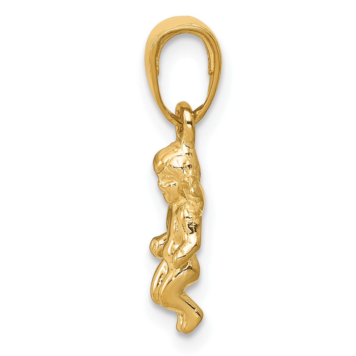 14k  3D Small Guardian Angel Pendant-D3719