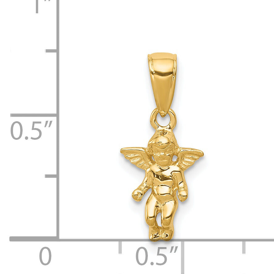 14k  3D Small Guardian Angel Pendant-D3719