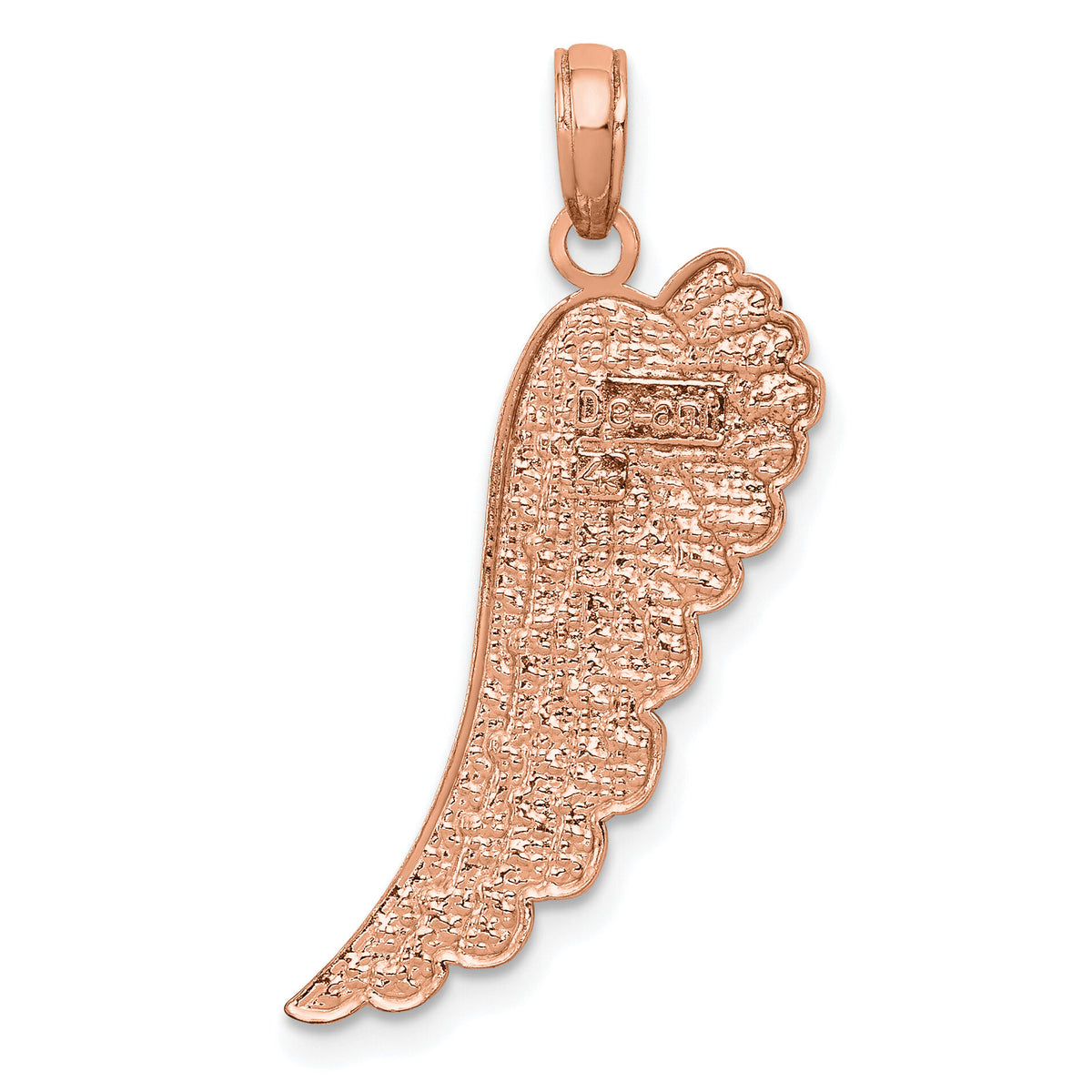 14K Rose Gold Angel Wing Pendant-D3723R