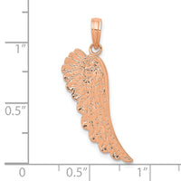 14K Rose Gold Angel Wing Pendant-D3723R