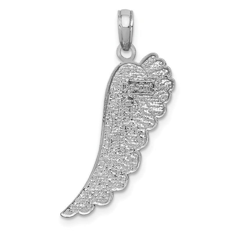 14K White Gold Angel Wing Pendant-D3723W