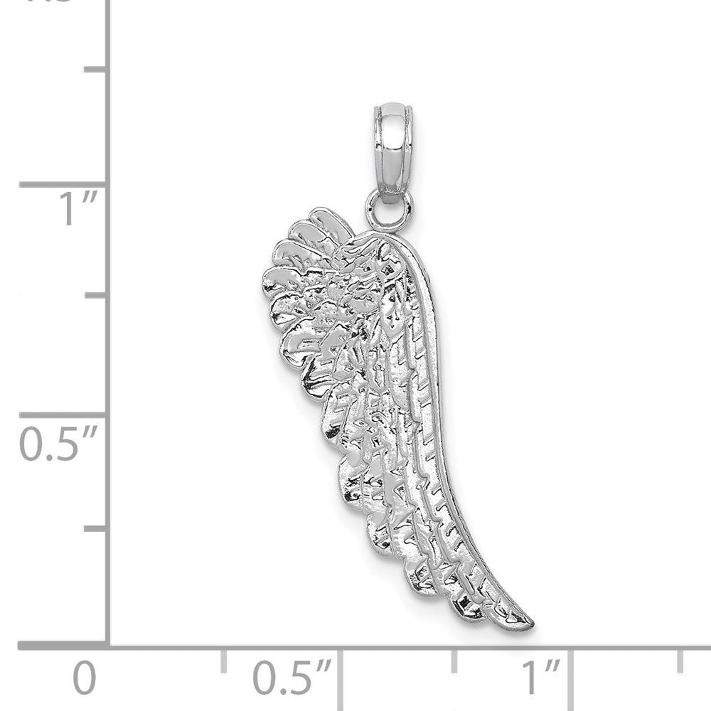 14K White Gold Angel Wing Pendant-D3723W