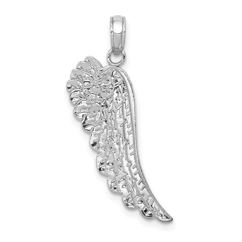 14K White Gold Angel Wing Pendant-D3723W