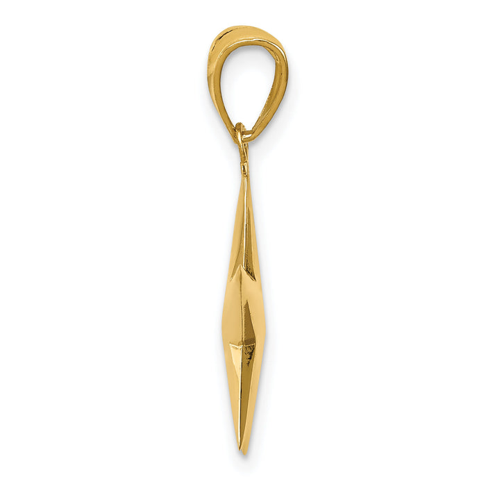 14k Polished 3-D Star Pendant-D3725