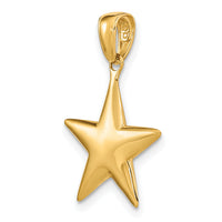 14k Polished 3-D Star Pendant-D3725