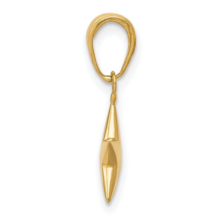 14k Small Polished 3-D Star Charm-D3726