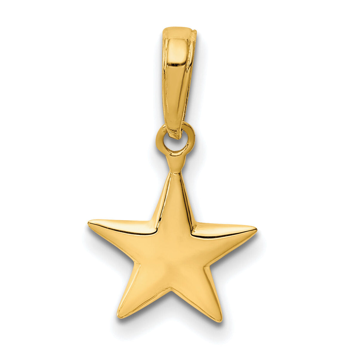 14k Small Polished 3-D Star Charm-D3726