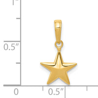 14k Small Polished 3-D Star Charm-D3726