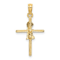 14k Praying Boy Cross Charm-D3733