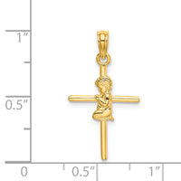 14k Praying Boy Cross Charm-D3733