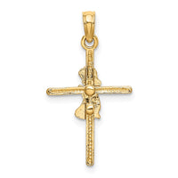 14k Praying Girl Cross Charm-D3734