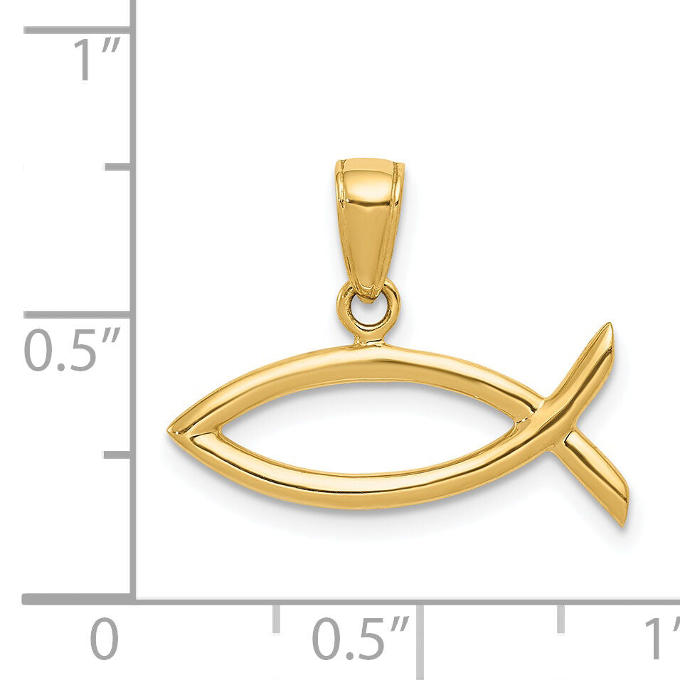 14k Ichthus Fish Pendant-D3742