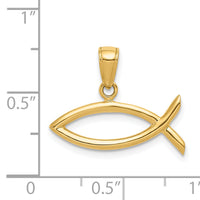 14k Ichthus Fish Pendant-D3742
