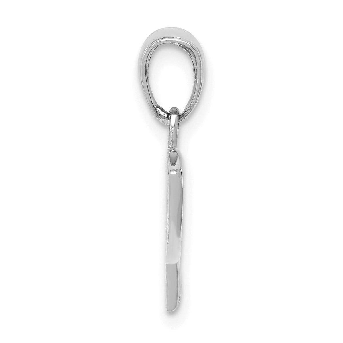 14k White Gold Ichthus Fish Pendant-D3742W