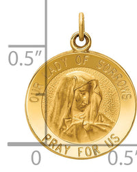 14k Our Lady of Sorrows Medal Charm-D3758