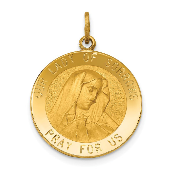 14k Our Lady of Sorrows Medal Pendant-D3759