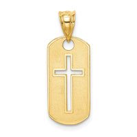 14k Polished Cross Cut-out Pendant-D3794