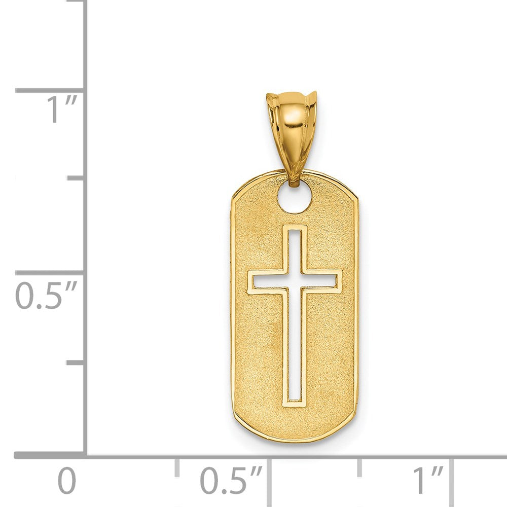 14k Polished Cross Cut-out Pendant-D3794