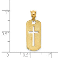 14k Polished Cross Cut-out Pendant-D3794