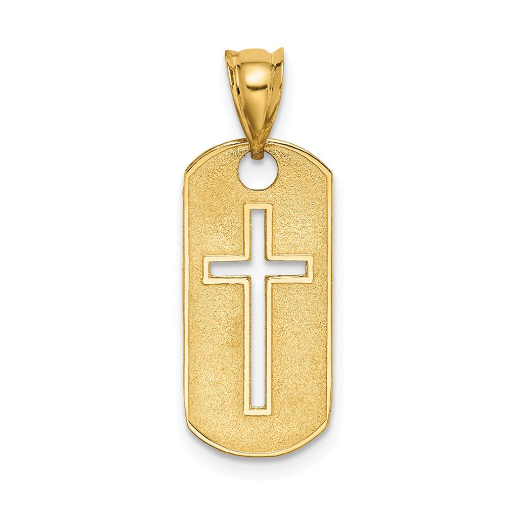 14k Polished Cross Cut-out Pendant-D3794