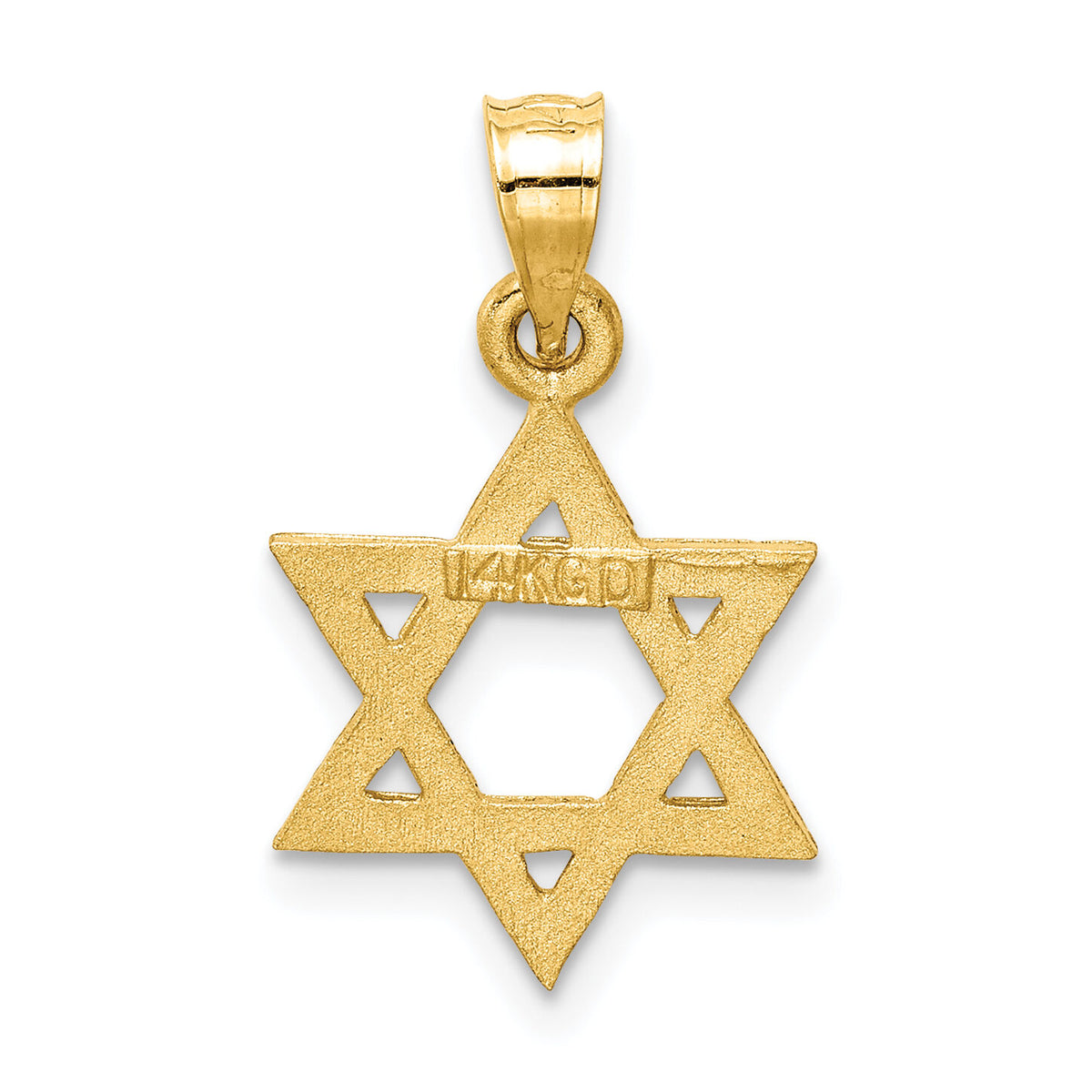 14k Solid Satin Star of David Charm-D38